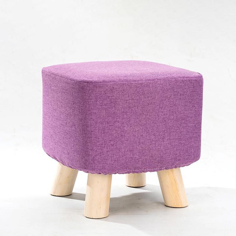 1Pc Elastic Ottoman Cover Solid Color Fabric Stool Covers Square Footrest Covers All-Inclusive Anti Slip Footstool Slipcovers