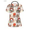 Cartoon Surgical Uniform Woman Women's Fashion Casual Pocket Short Sleeve Scrubs Tops Spa Shirt Summer Women's Medical Uniform