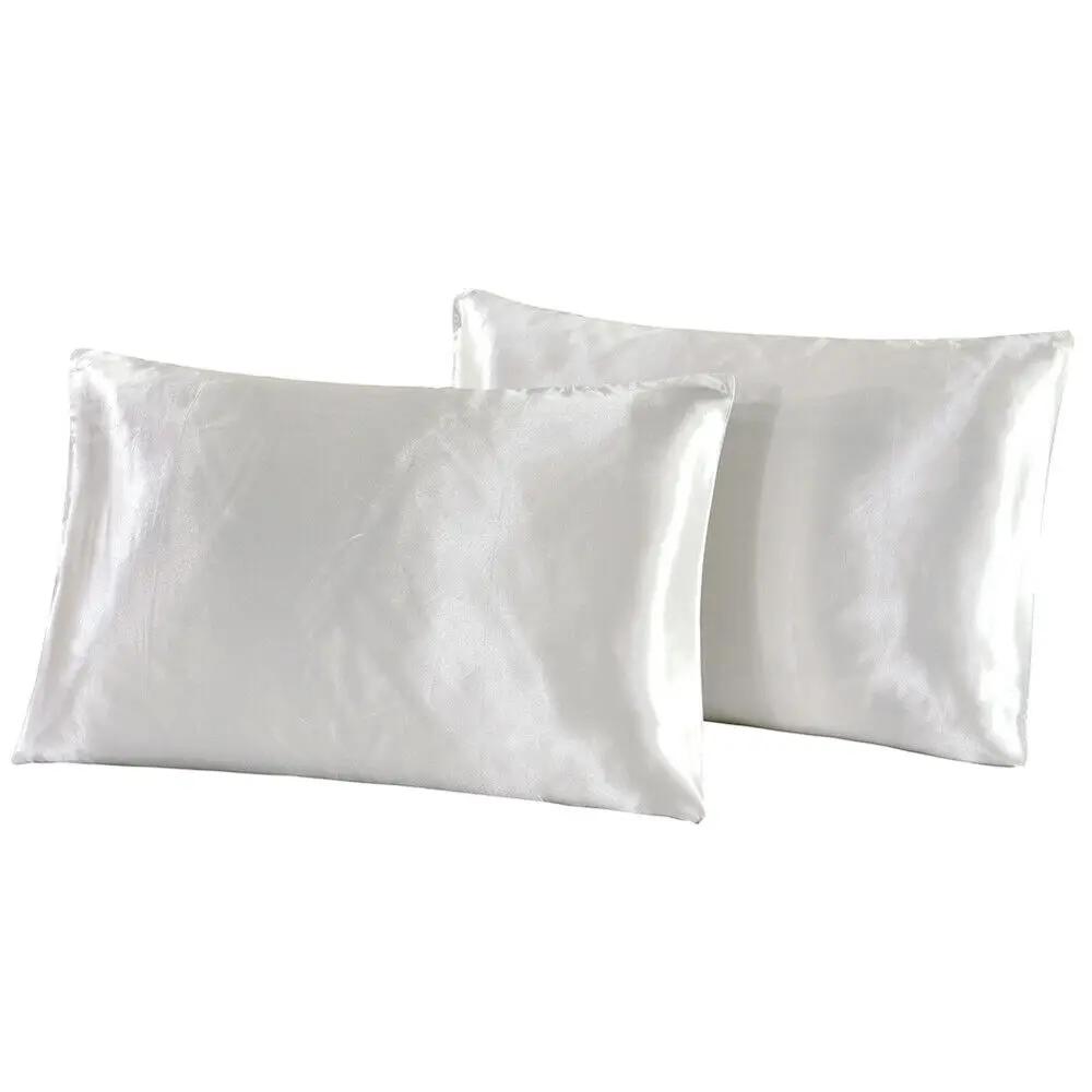 

Pure Emulation Silk Satin Pillowcase Comfortable Pillow Cover Pillowcase Cool in Summer for Bed Throw Pillows Covers Bedroom 51x66cm білий