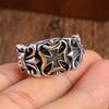 Personnalité Punk Argent Acier Inoxydable Ancre de Navire Croix Anneaux Ouverts pour Hommes Femmes Hip-hop Rétro Doigt Bijoux Accessoire