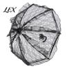 Sun Protection Parasol Vintage Gothic Lace Umbrella, Black Bridal for Halloween Portable Witch Cosplay, Wedding Decoration, Stage Performance