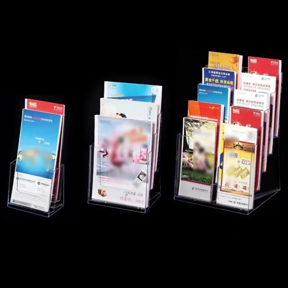 2/3/4-lagiger klarer Flyer-Displayständer A4/A5/A6 Schreibtisch-Dokumentenhalter Restaurant