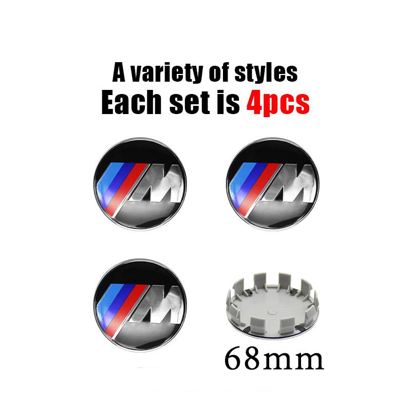 4Pcs 56/68mm Car Wheel Center Hub Cap Auto Accessories For BMW M Performance E90 E36 E39 E46 E60 F10 F30 G20 G21 G30 F15 X5 G11