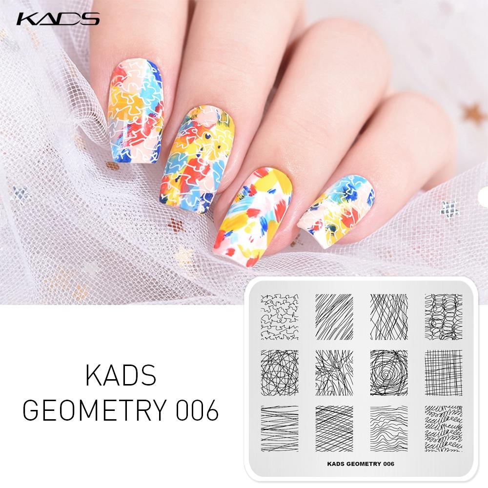 kads Geometry 006 Streak Line Nail Stamping Plates Template Nail Art Stamp Nails Manicure Tools