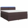 Box Spring Bed with Mattress Dark Brown 200 X 200 Cm Fabric