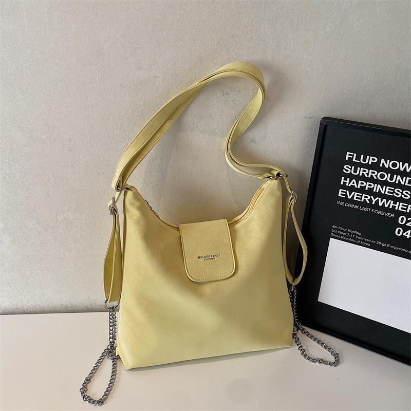 Tote Bag Women's 2025 Autumn New Large-capacity Backpack Solid Color Fashion Shoulder Messenger Bag Trendy Multi-purpose Bag