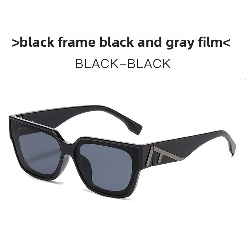 

F Letter Square Sunglasses For Women Uv400 Sun Protection Fashion Accessories For Travel And Parties Black