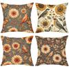 Floral and Bird Patterned Throw Pillows for Home Decor Polyester Pillowcase, Sofa Decorative Cushion Cov Headboard Pillow