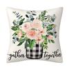 Spring Garland Plant Flower Throw Pillowcases Cotton Linen Cushion Cover For Sofa Home Living Room Fundas Para Cojines