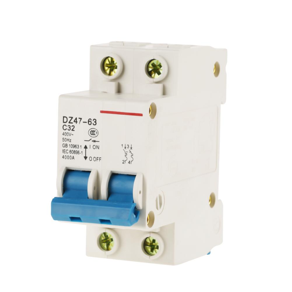 Miniature 2P 32A 400V Circuit Breaker for Lighting Distribution System