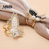 Scarf Clip Rhinestone Butterfly Ring, Elegant Slide Sparkling Ring Holder for Women Silk Scarves Shawls Shirts Neckerchiefs
