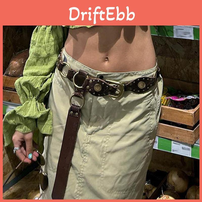 Western Cowboy Leather Belt For Women Pu Material Vintage Retro Stylish Casual Waist Accessory