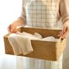 Rattan storage basket woven storage box with handle eco- Sundries organizer box Straw closet Wardrobe organizer Panier Rangement
