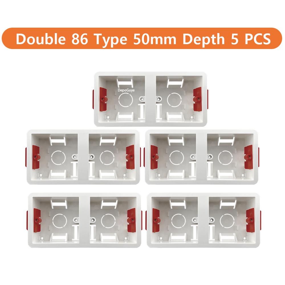 86 Type Switch Mounting Box Cassette Flame Retardant Plastic PVC Junction Back Box Universal White Electrical Concealed Box
