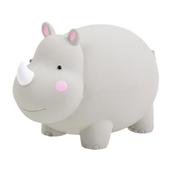 

Cartoon Animal Dog Chew Toy with Squeaker Bite Resistant Latex Wild Boar Hippo Rhinoceros Pet Teething Cleaning Interactive Boredom серый