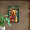 Vintage Golden Retriever Christmas Tin Sign - Reusable Aluminum Wall Decor for Home Garden 8x12 Inch 1PC Mixed Color