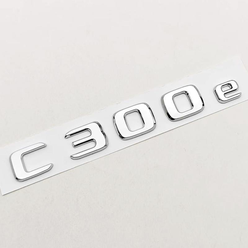 New 3D ABS Chrome Black Car Styling Logo C300e C300de Badge Rear Trunk Emblem Sticker Decals For Mercedes Benz C300e C300de W206