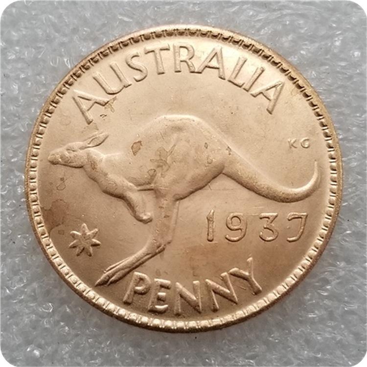 Австралия, Монеты с кенгуру, Животные монеты, 1937, 1946 Серебряный доллар Памятные монеты, Антикварные изделия