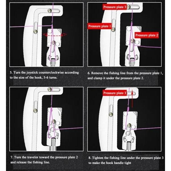 High Quality Semi Automatic Fishing Hooks Line Tier Machine Portable Stainless Steel Fish Hook Line Knotter Tying Binding Stonego Fishing Tool