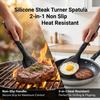 Silicone Steak Turner Spatula 2-in-1 Non Slip Heat Resistant For Grilling And Flipping