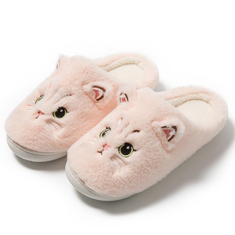 New Cat Cotton Slippers Autumn and Winter Cute Cartoon Student Dormitory Indoor and Outdoor Warm Fluff Drag Couple