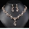 European & American Vintage Plum Blossom Necklace Set with Colored Diamonds