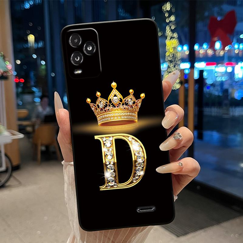 Crown Initial Letter Black Case For BLU View 5 Pro Protective Soft Silicone Shockproof Casing For BLU View 5 Pro Back Cover