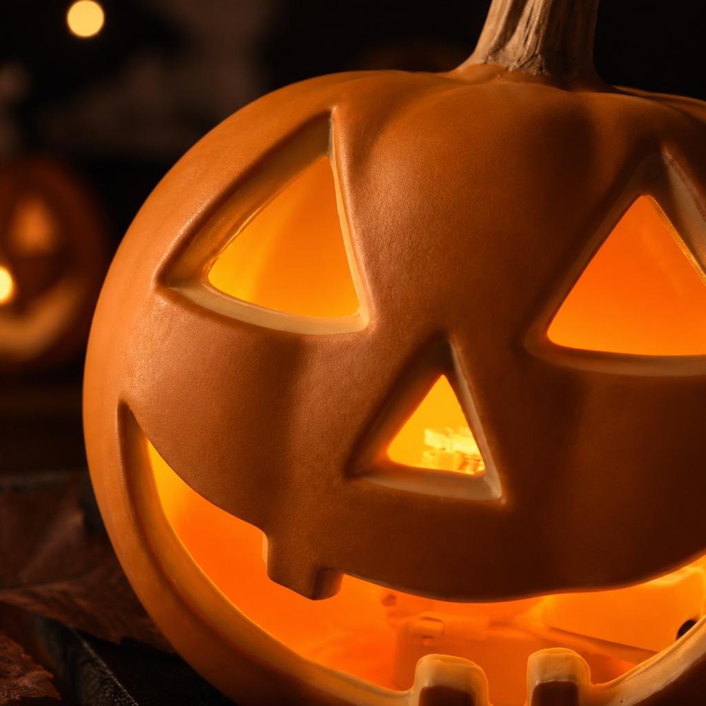 Hollowed Jack-o-Lantern Pumpkin Decoration Halloween Pumpkin Lantern Lighted Pumpkin Ornament for Indoor Outdoor Seasonal Display