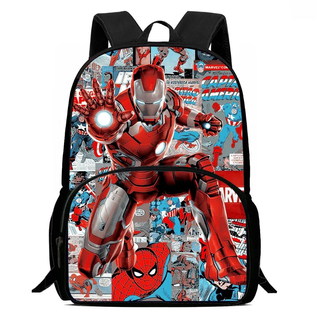 Marvel Child School Backpack with Front Pocket,Cartoon Marvel School Bags for Boys Girls,Durable Kids Backpack for Pupil Student