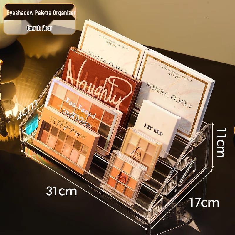 

Большой многослойный органайзер для косметики с разделителями - Прозрачный акрил для хранения тональной основы, румян, теней для век и пудры