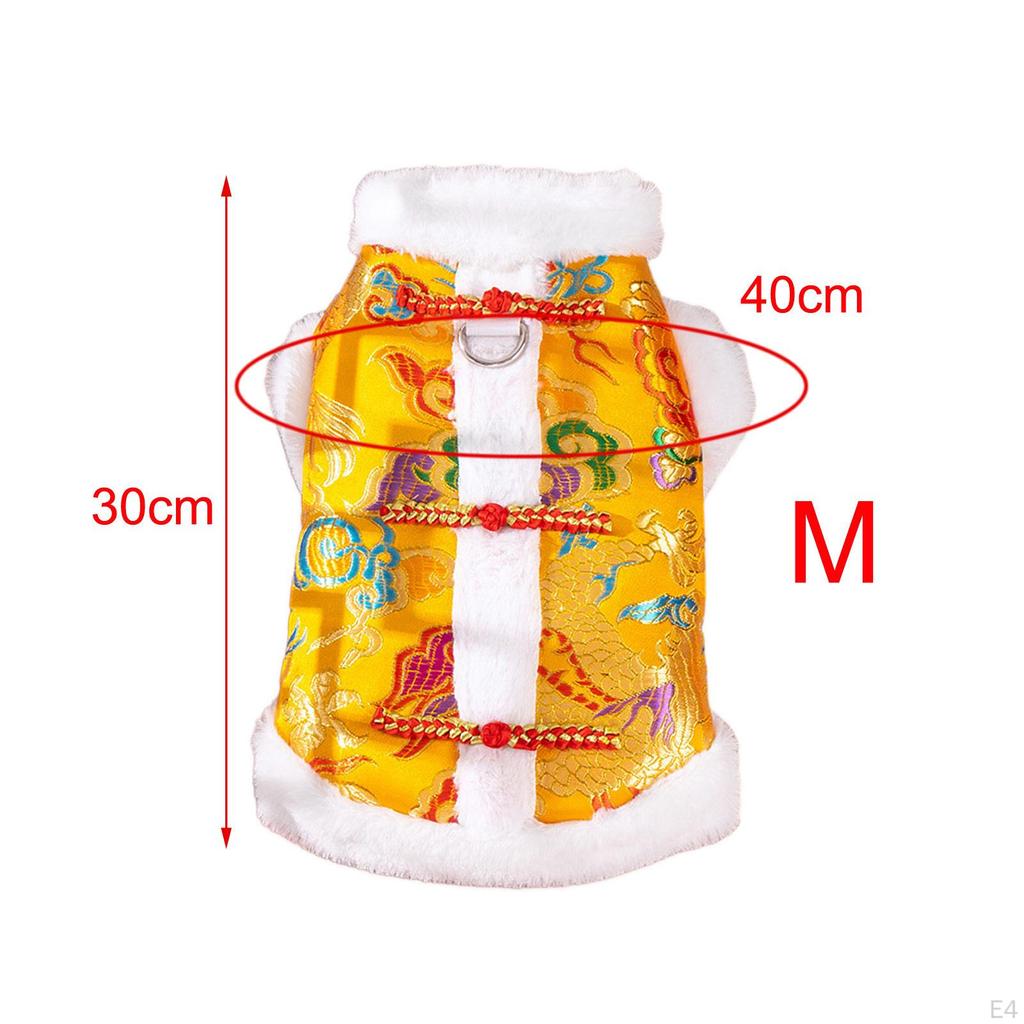 Chinesisches Jahreskostüm für Hunde, Drachenrobe Traditionell Tang Haustier, Welpe