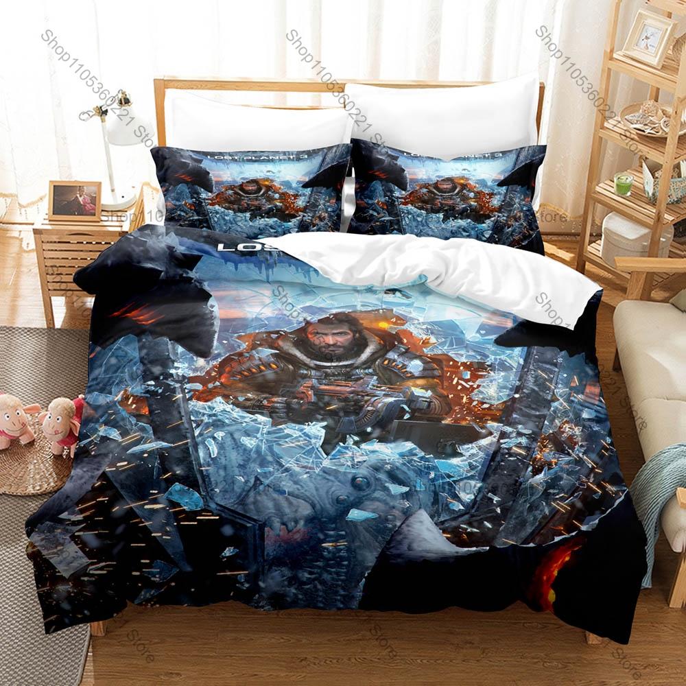 Capcom Sci-Fi Shooter Lost Planet Extreme Condition Akrid Frozen Planet Bedding Set 1 Duvet Cover + 2 Pillowcases HD Print Gamer