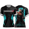 Bandai Tekken 8 Jin Kazama T-shirt 3D ad Asciugatura Rapida per Uomini Donne Bambini Estate Sportiva da Gioco Maglietta Estiva per Esterno Abbigliamento Familiare