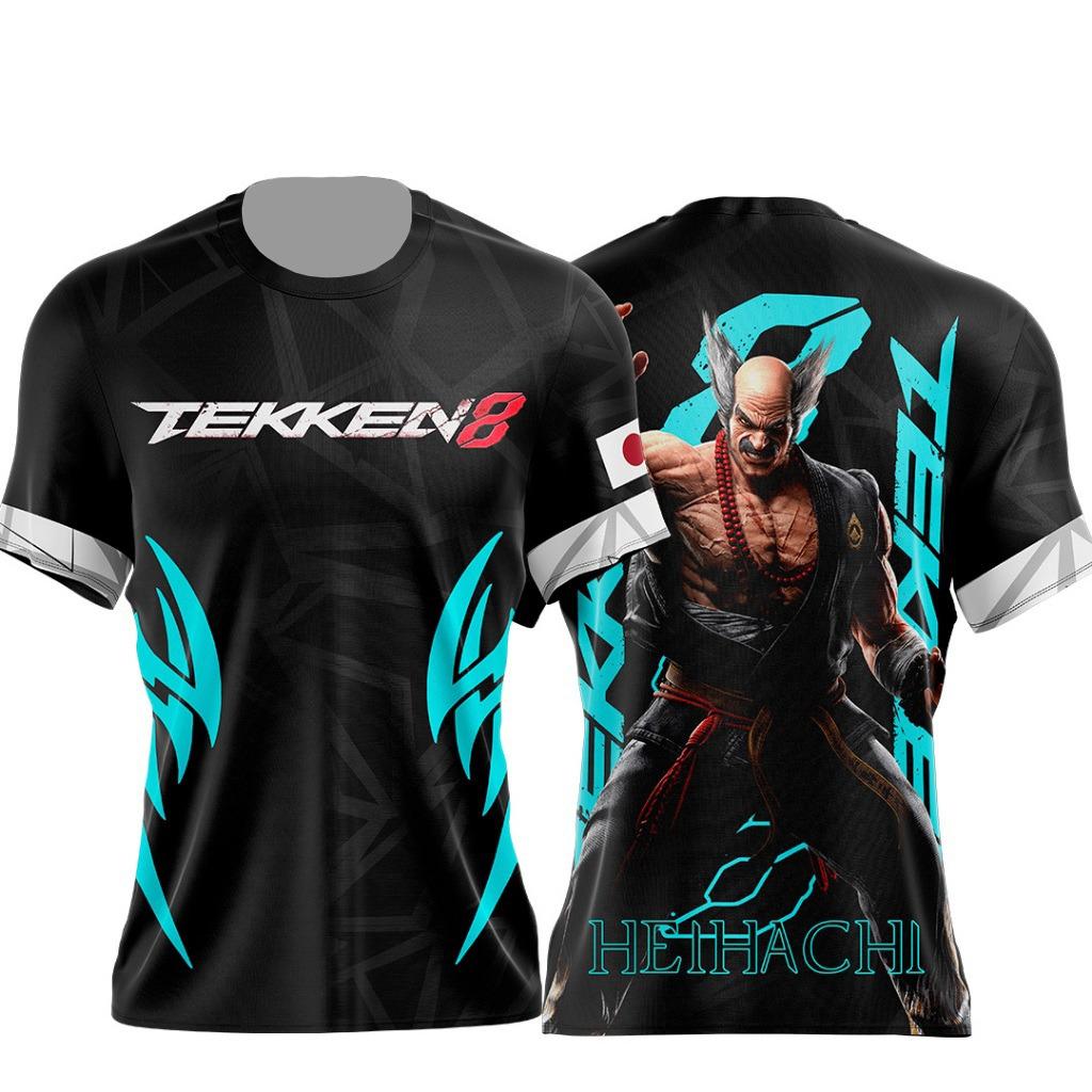 Bandai Tekken 8 Jin Kazama T-shirt 3D ad Asciugatura Rapida per Uomini Donne Bambini Estate Sportiva da Gioco Maglietta Estiva per Esterno Abbigliamento Familiare