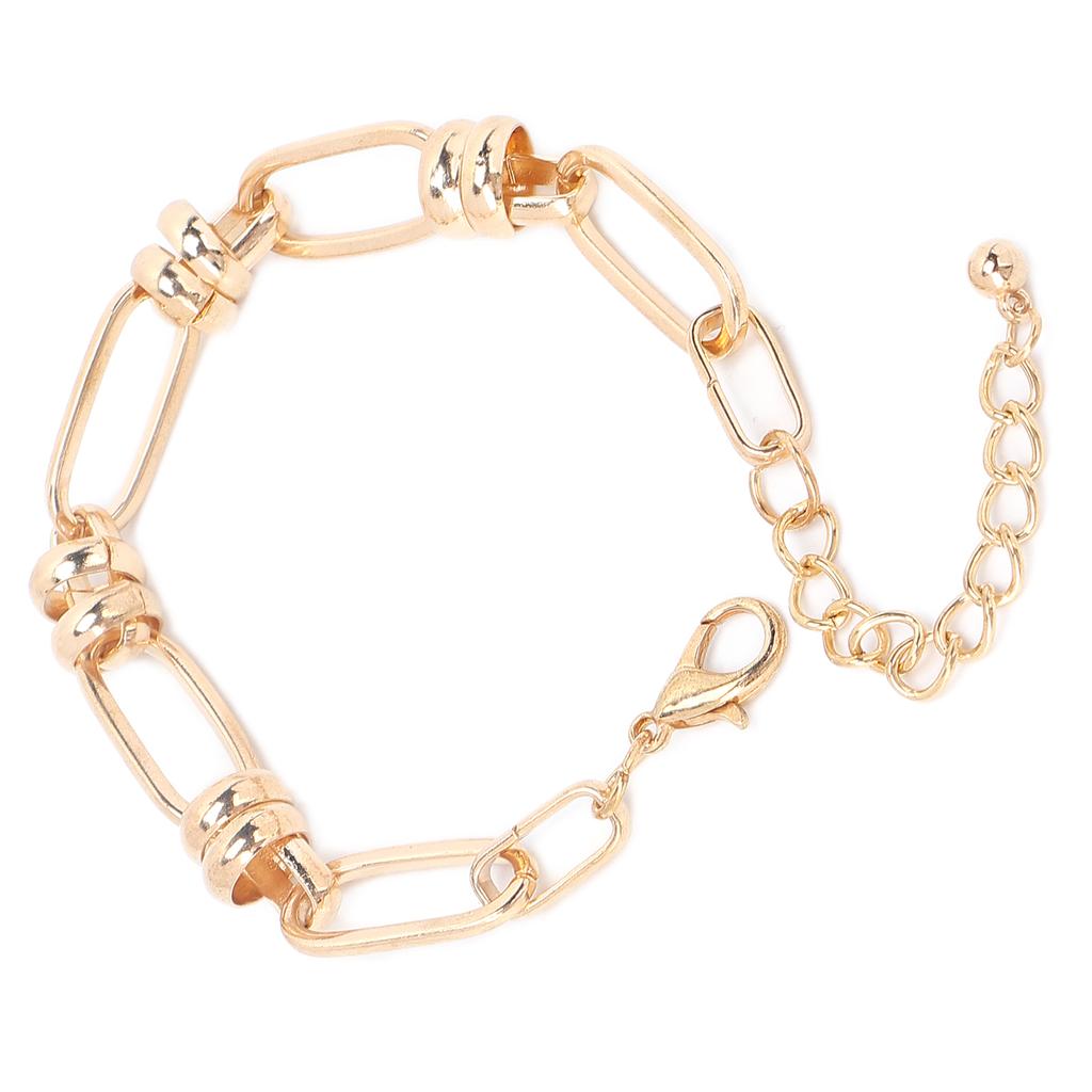 Chain Bracelet Alloy Gold Bracelet Simple Oval Hollow Bracelet Jewelry for Women
