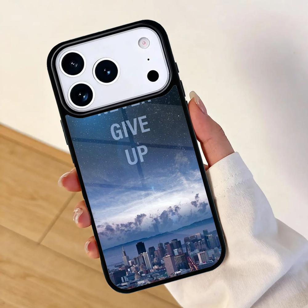 never give up Mobile Phone Case for IPhone 17 AIR 16pro Max 15 14 13 12 11 Bumper Cover