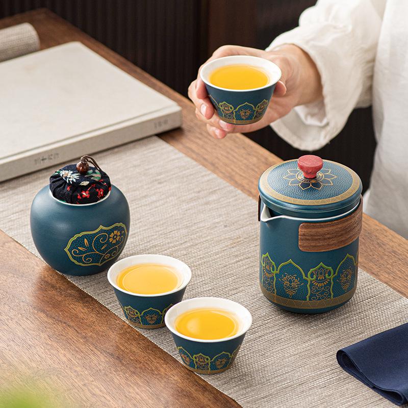 Portable Kung Fu Tea Set with Custom Logo - Ideal for Festivals, Corporate Gifts, and Outdoor Use