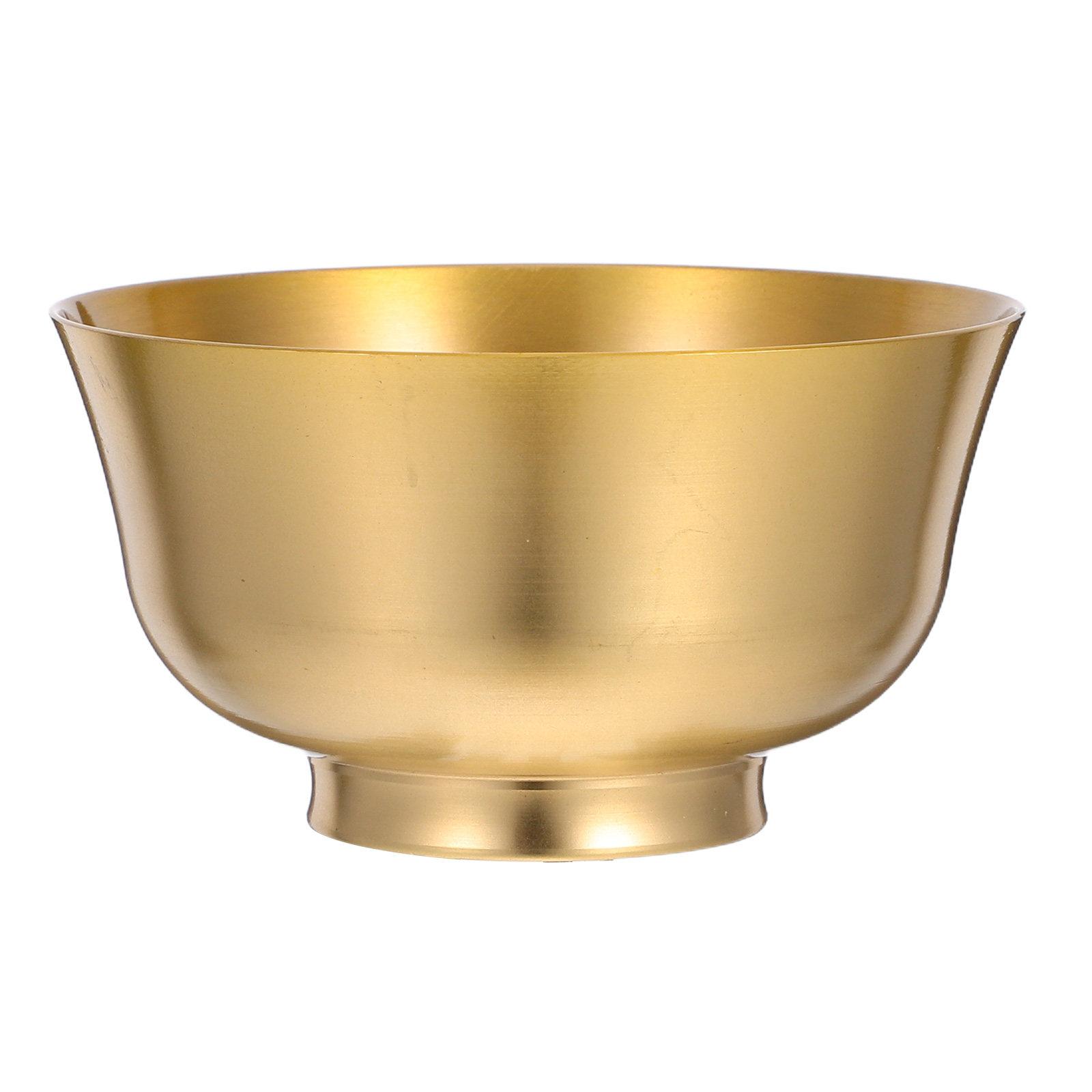 Brass Treasure Bowl Polished Surface Decorative Buddhist Water Bowl for Ritual Offering Altar Decor Prosperity Symbol Prayer China Mainland