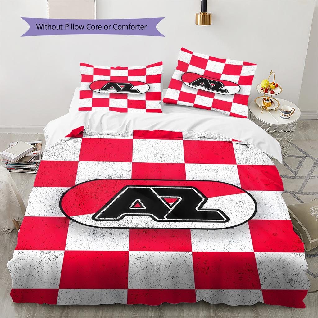 AZ Alkmaar Logo Bedding Quilt Set Quilt Cover Pillowcase Home Decoration Birthday Gift (1 * Duvet Cover + 2 * Pillowcase, Without Core)