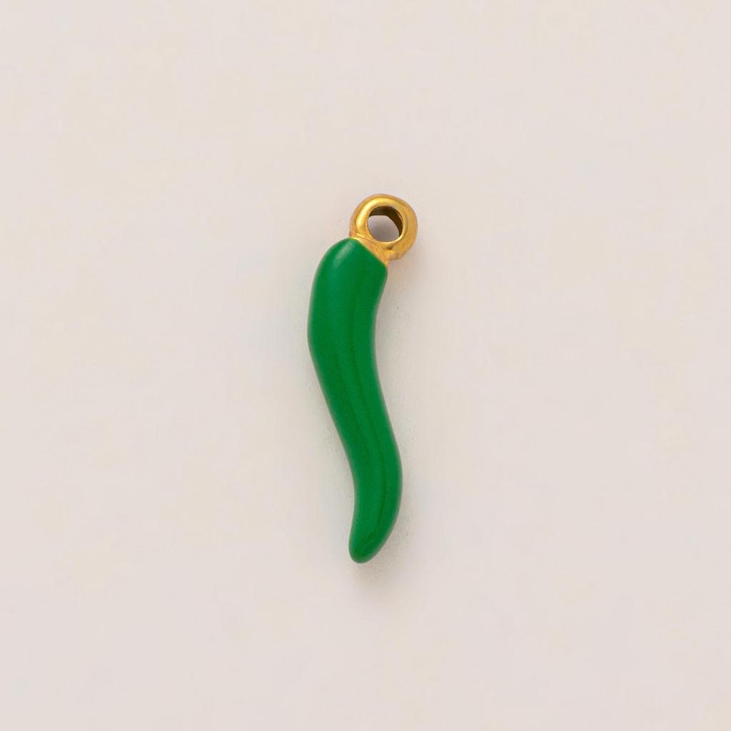 18K Gold Electroplated Stainless Steel Chili Pendant for Women
