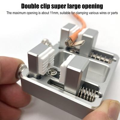 Welding Fixture Heavy-Duty Aluminum Welding Clamp Stable Wire Clamp Adjustable 11mm Jaw Soldering Jig Jewelry Soldering Station Accessory