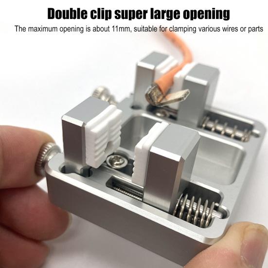 Welding Fixture Heavy-Duty Aluminum Welding Clamp Stable Wire Clamp Adjustable 11mm Jaw Soldering Jig Jewelry Soldering Station Accessory
