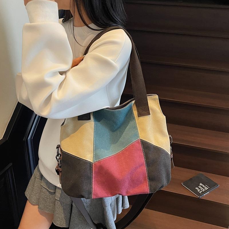 Canvas bag women's bag new fashion leisure travel shoulder bag large capacity versatile women's portable messenger bag