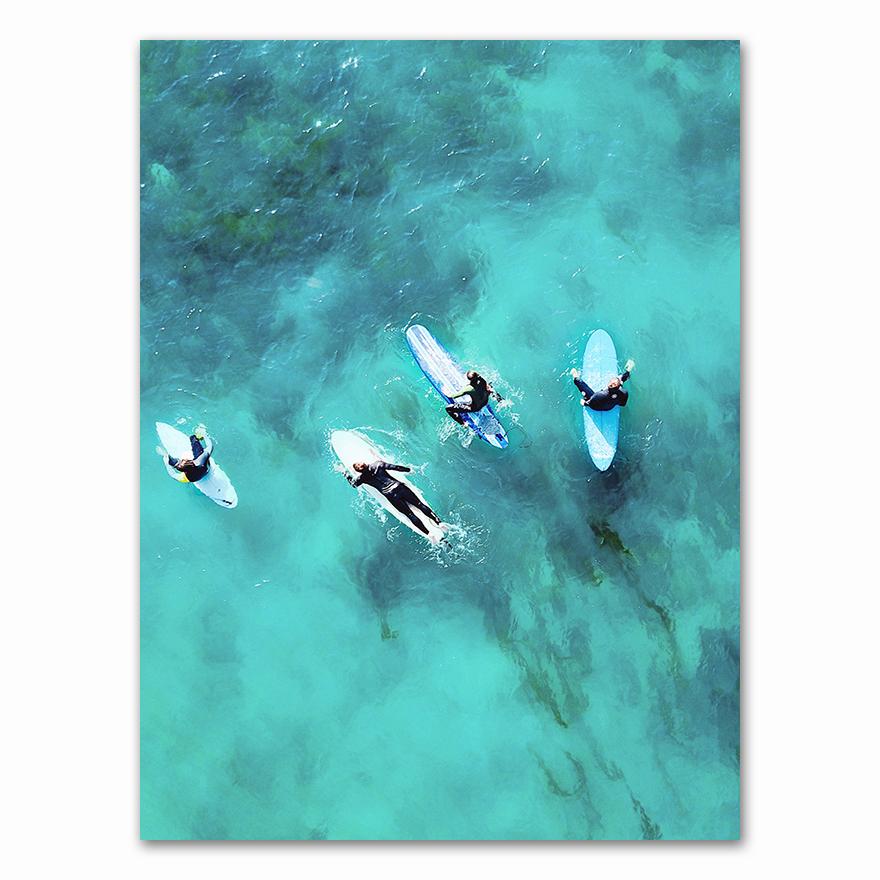 Σετ Εκτυπώσεων Καλιφόρνια Τέχνη Τοίχου Surfing Πίνακας σε Καμβά Αφίσες Παραλίας Εκτυπώσεις Surfing Ζωγραφικά Παράκτιας Διακόσμησης για τον Τοίχο του Σαλονιού