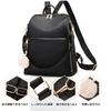 Manukori Women's Leather Backpack, Waterproof, Stylish, Large Capacity, 2-Way Shoulder Bag for Girls, Perfect for Commuting, School, or Travel, Black