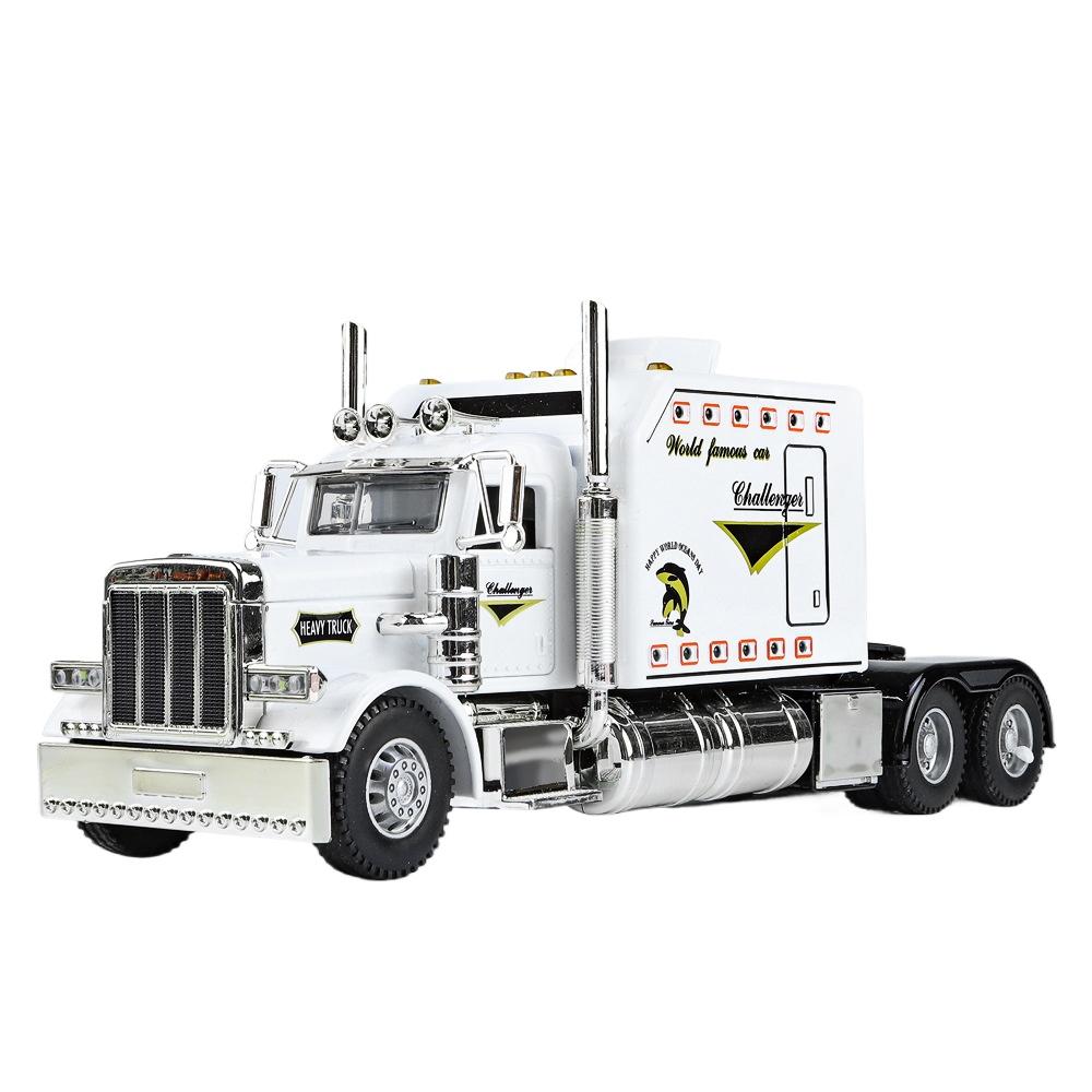 

1/24 масштаб грузовиков тягач Peterbilt 389 литые грузовики модель звук и свет игрушка украшение для дома интерьер подарок для мальчика белый