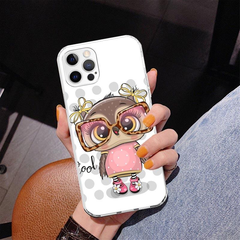 Cute Owl Hearts Lover Phnoe Case for Iphone 17 Air 16 11 12 13 Mini 14 Plus 15 Pro Max 7 8E SE 2020 16ProMax Phone Cover Coque 1