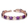 Rose Gold Plated Four-Leaf Clover Bracelet with Red Tourmaline and Ruby