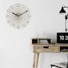 Star Design 12 Inch Handcrafted Stylish Elegant Analog Wooden Wall Clock for Living Room Hall Bedroom Office Gifting White Beech Wood
