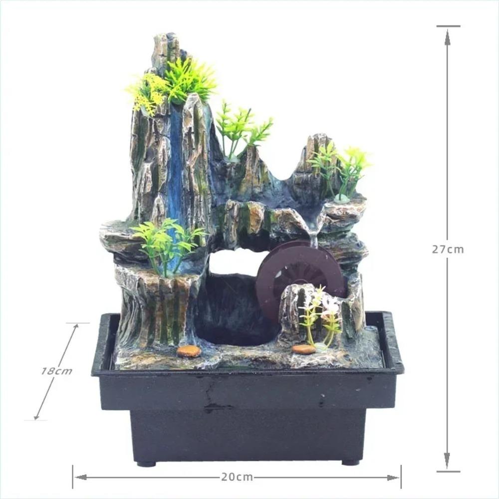 

Смоляный фонтан-водопад с рокарием, настольный фонтан в стиле дзен для помещений, декоративный фонтан для медитации, водный элемент, творческое рукоделие, водопад